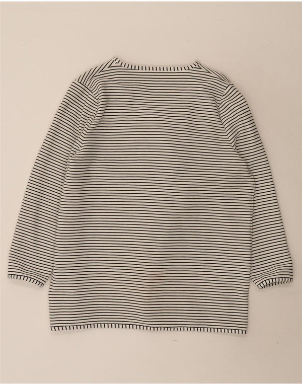 Pulover cardigan deschis pentru femei Jaeger UK 16, bumbac mare cu dungi albe