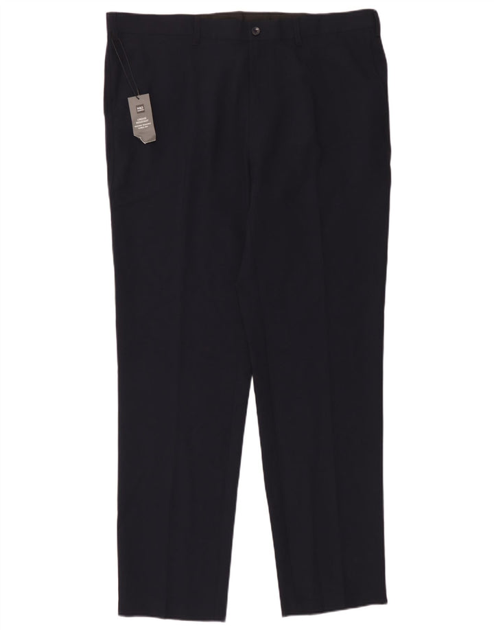 Pantaloni chino subțiri pentru bărbați Marks & Spencer L40 L33 Poliester bleumarin