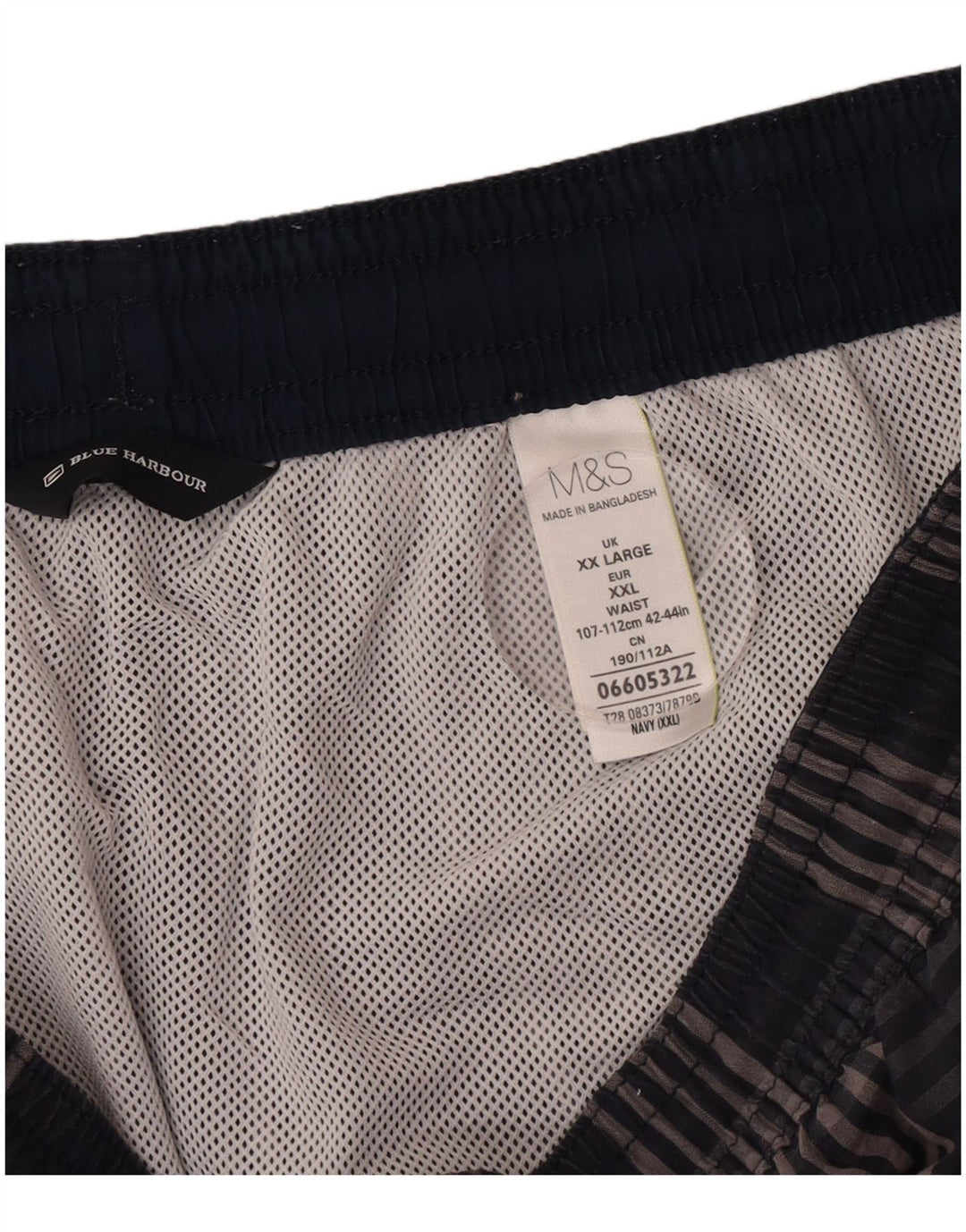 Pantaloni scurți de înot pentru bărbați Marks & Spencer Cargo 2XL, bumbac cu carouri bleumarin