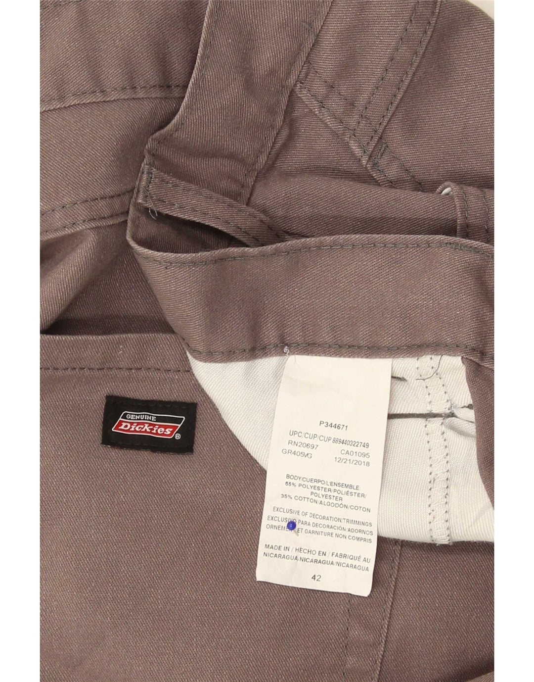 Pantaloni scurți casual pentru bărbați Dickies W42 2XL Gri poliester color bloc