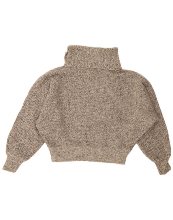 BAGARRY Pulover crop pentru femei cu gât rulat, UK 14, mare, pete gri