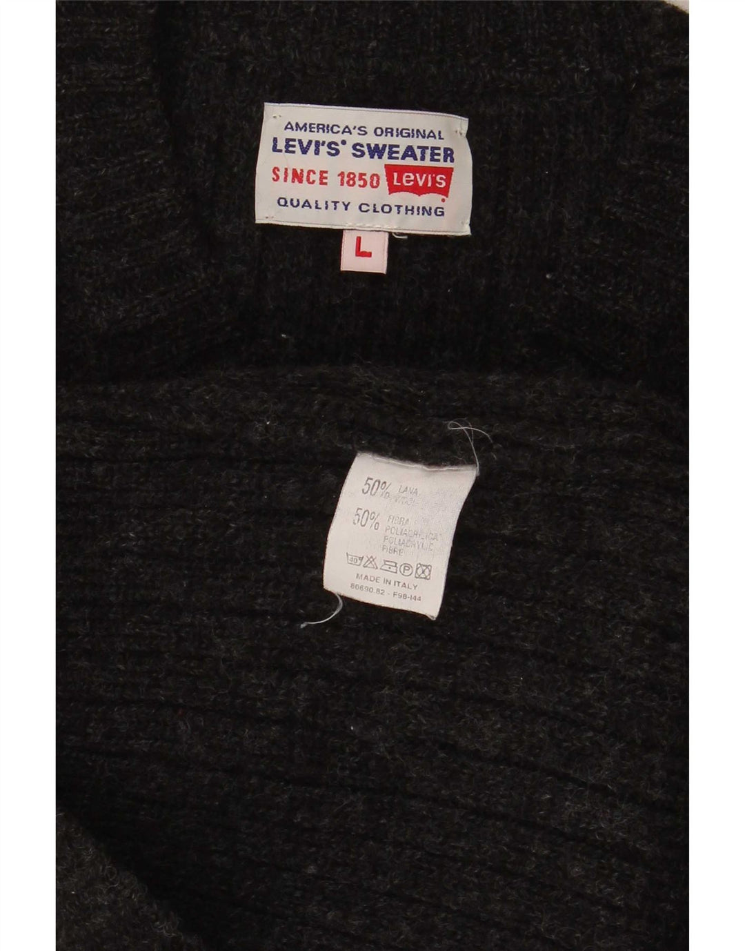 Pulover cu decolteu în V Levi's pentru bărbați, poliacrilic mare, negru