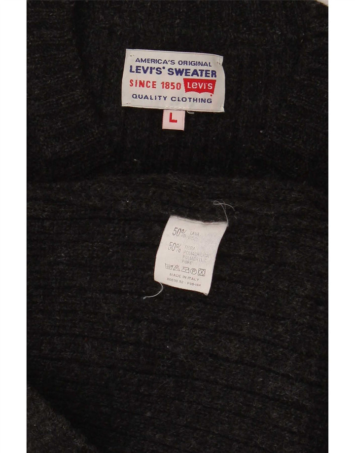 Pulover cu decolteu în V Levi's pentru bărbați, poliacrilic mare, negru
