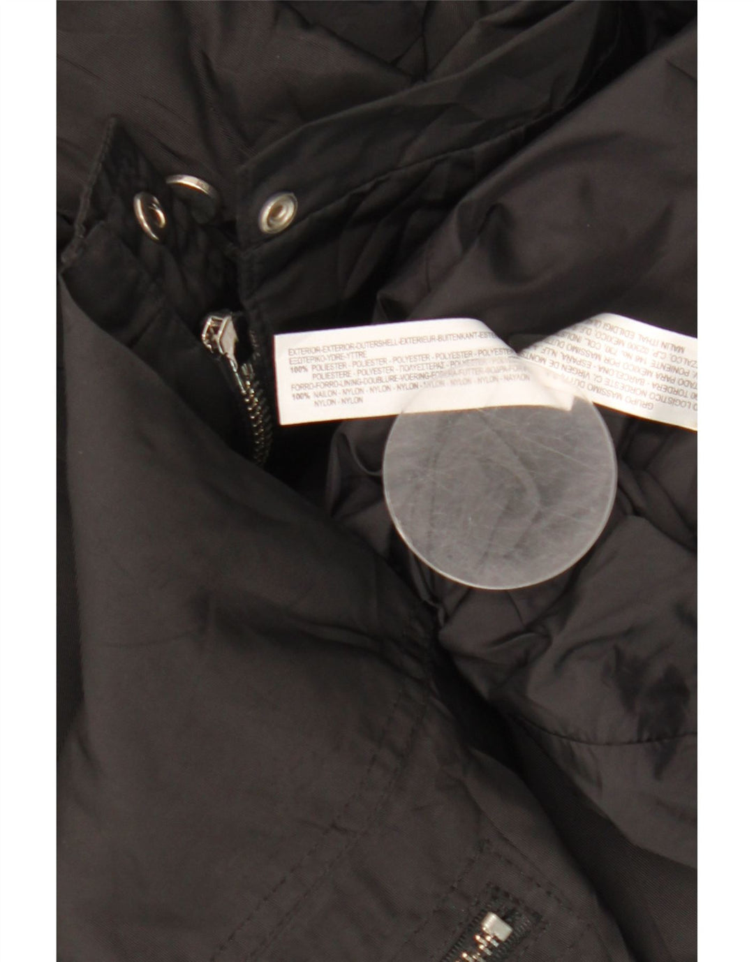 Jachetă de vânt cu glugă Massimo Dutti pentru femei UK 14 Poliester mediu negru