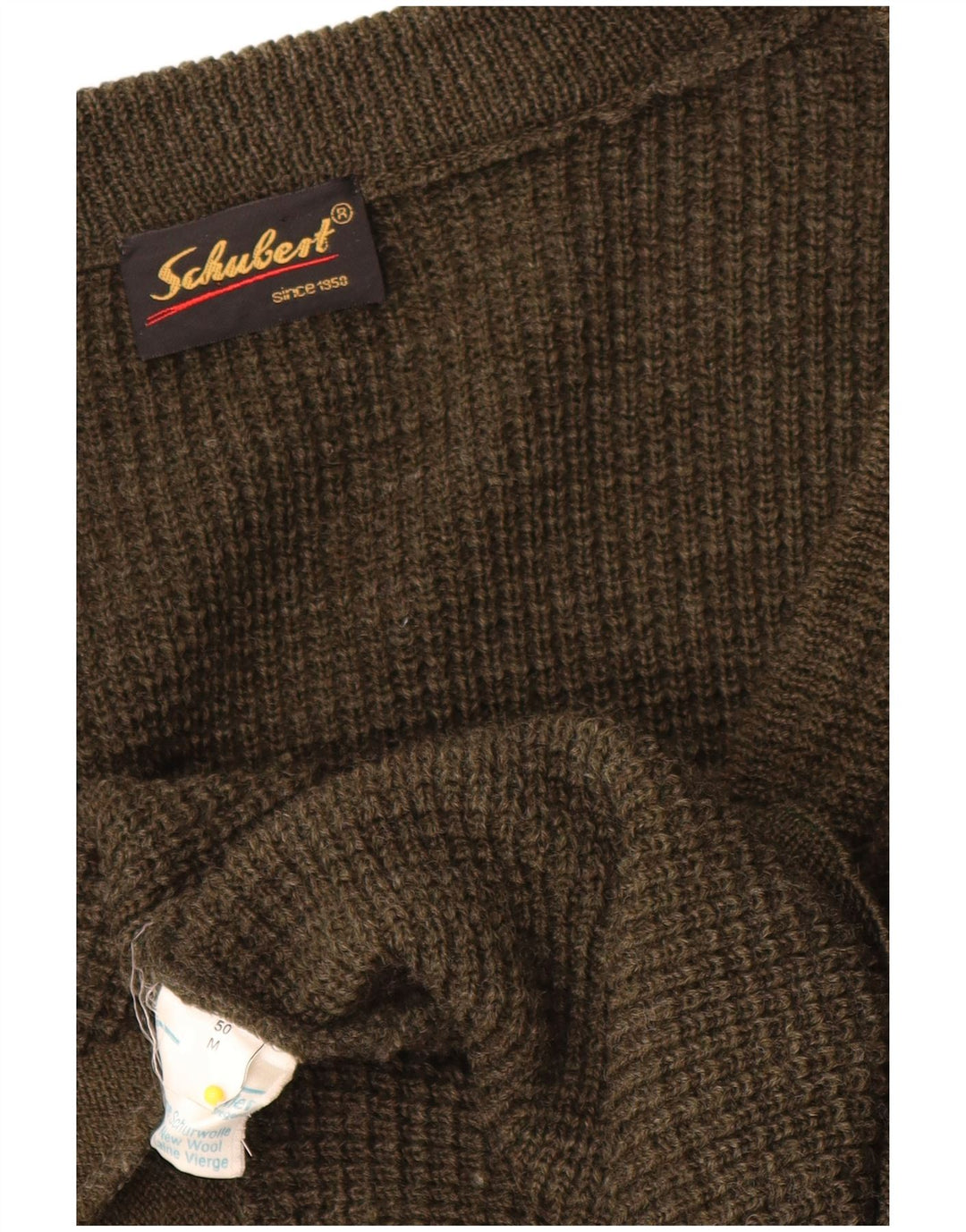 Pulover Cardigan Vintage pentru bărbați IT 50 Medium Khaki Lână nouă