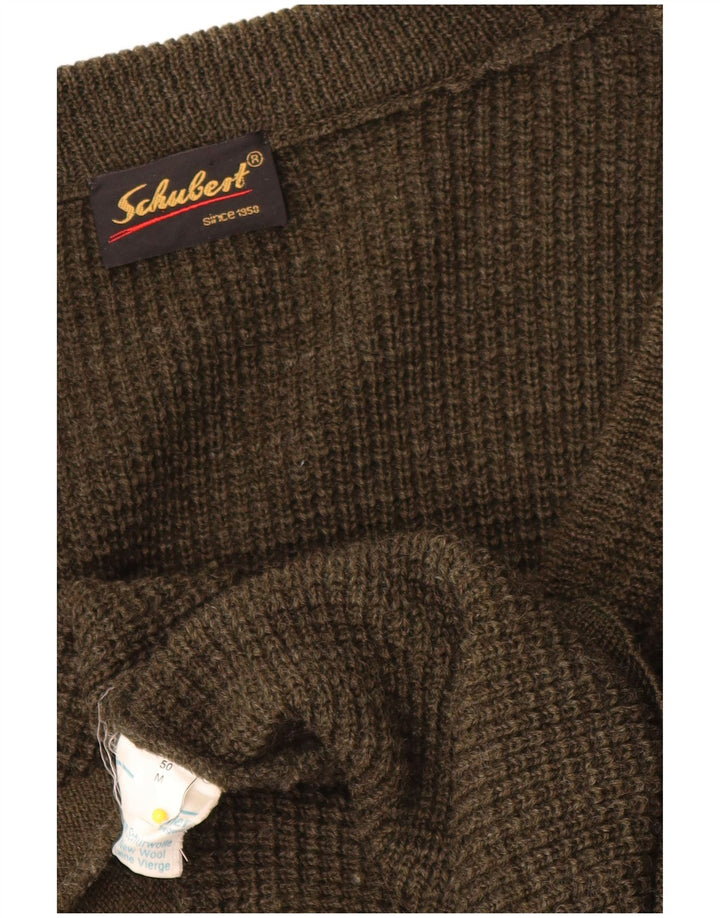 Pulover Cardigan Vintage pentru bărbați IT 50 Medium Khaki Lână nouă
