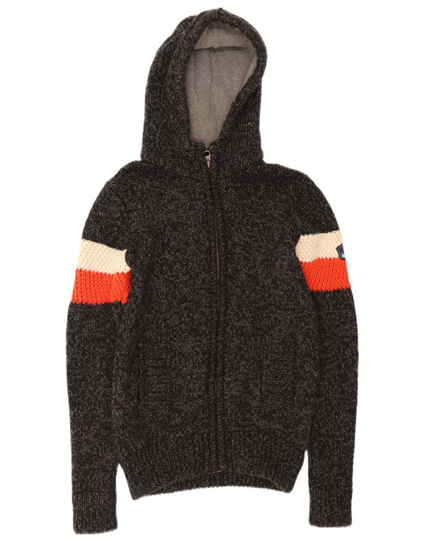Pulover cardigan cu glugă pentru bărbați Superdry, negru mediu, acrilic colorat