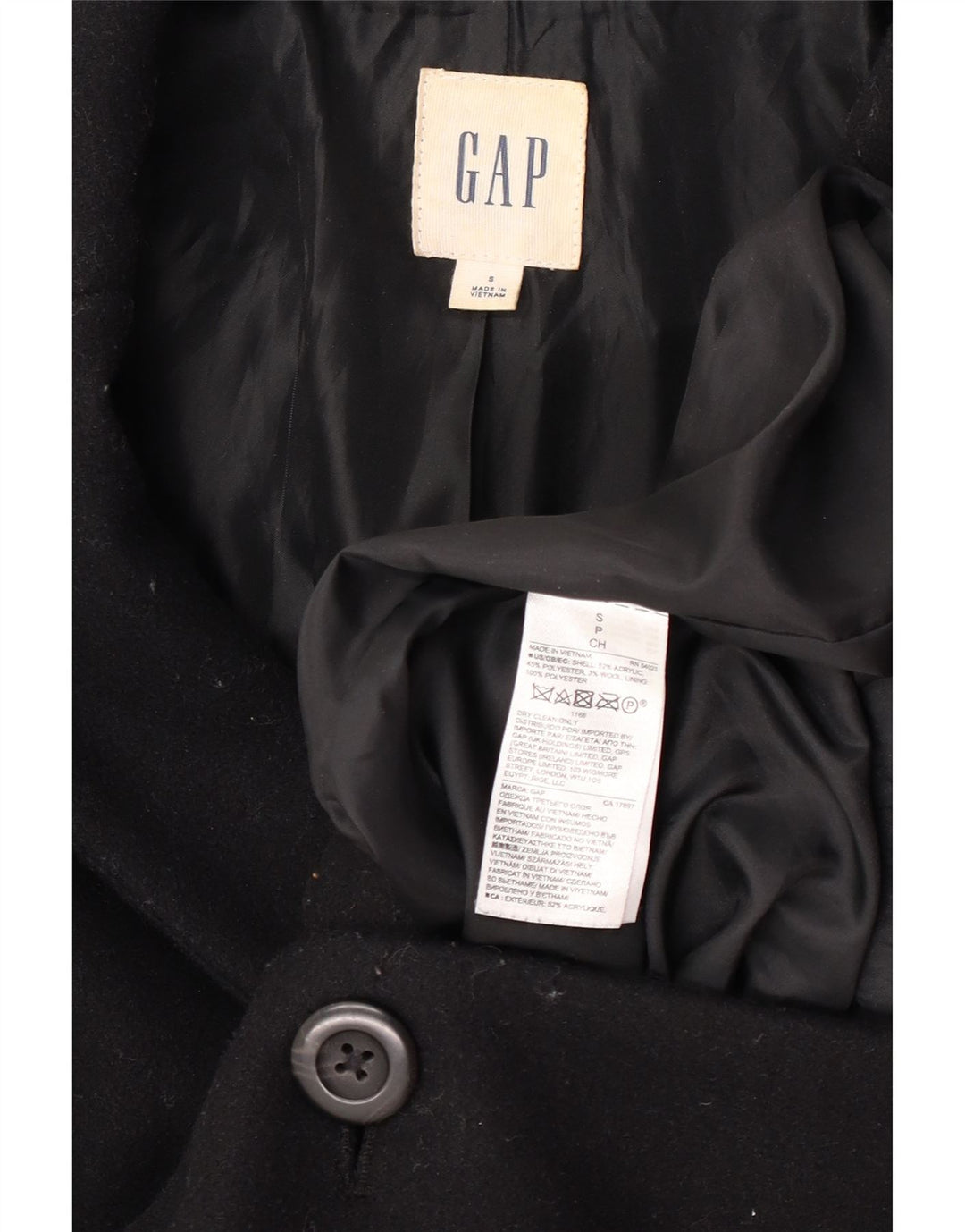 Pardesiu supradimensionat pentru femei Gap UK 10 Small Black Acrylic
