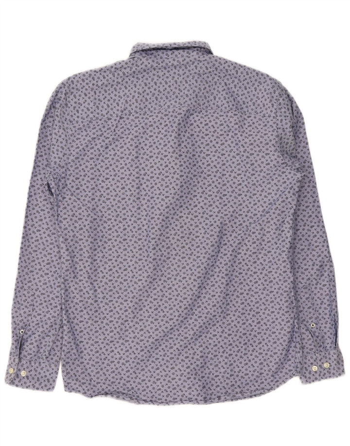 Cămașă Jack & Jones pentru bărbați, bumbac floral, albastru mediu