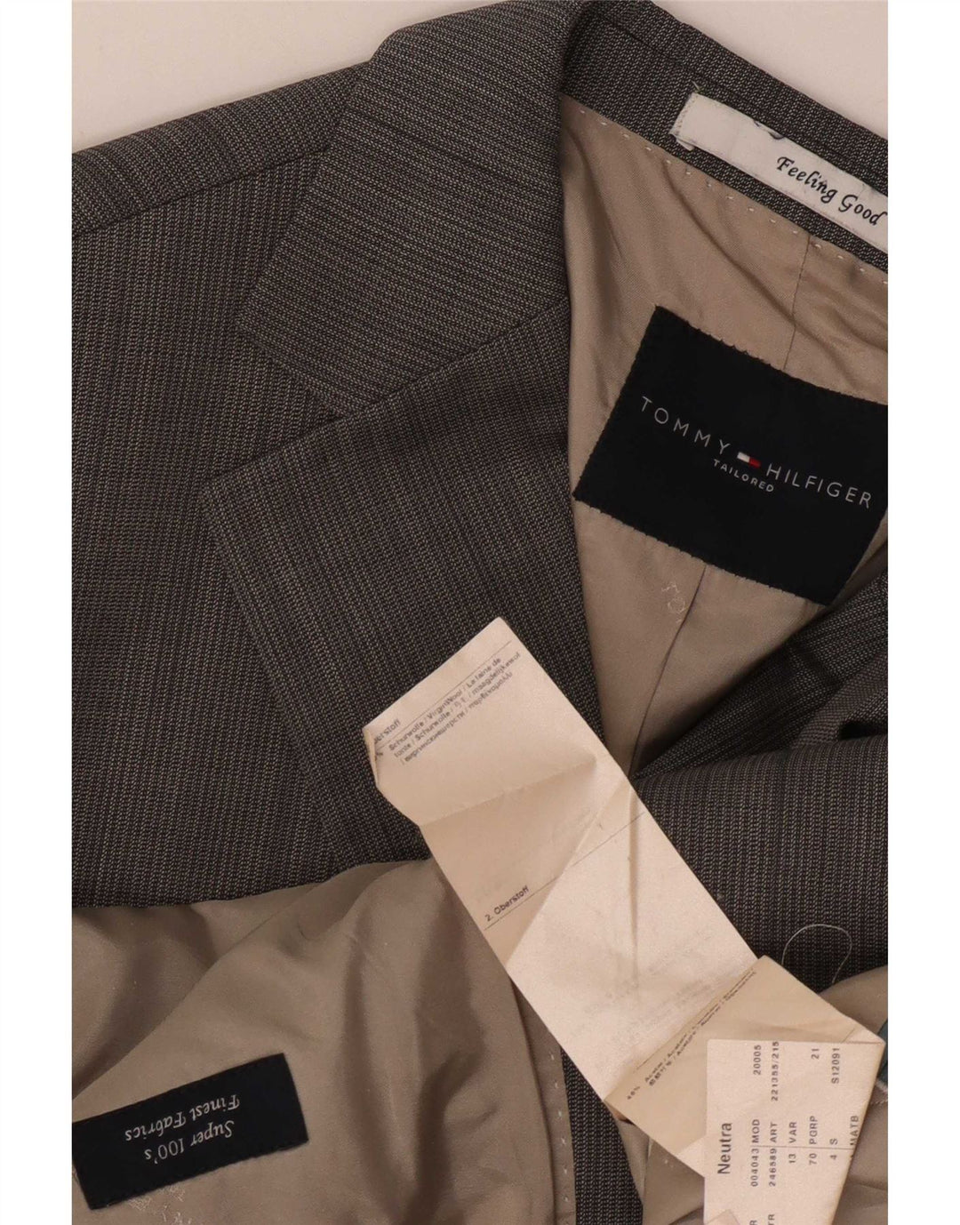 Jachetă pentru bărbați Tommy Hilfiger cu 2 nasturi IT 54 2XL Lână virgină gri