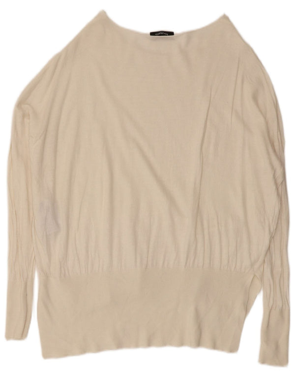 Max & Co. Pulover supradimensionat pentru femei, cu gât de barcă, UK 10 Small Off White