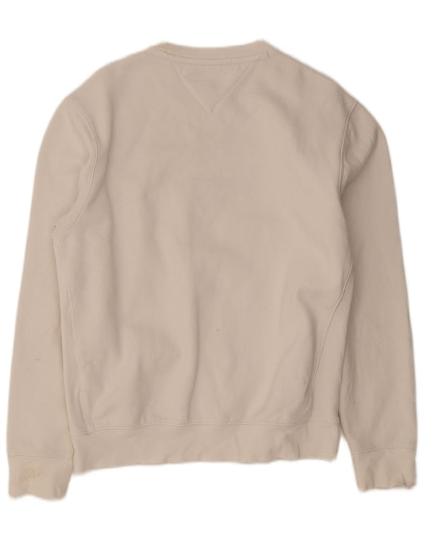 Hanorac grafic pentru bărbați Tommy Hilfiger Pulover mic, alb, bumbac