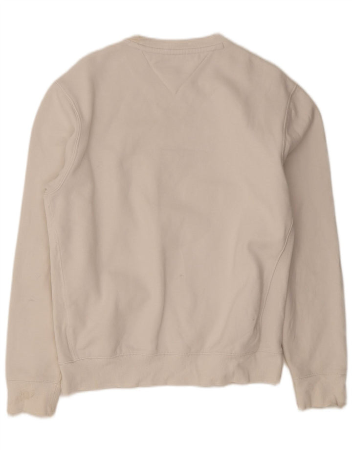 Hanorac grafic pentru bărbați Tommy Hilfiger Pulover mic, alb, bumbac