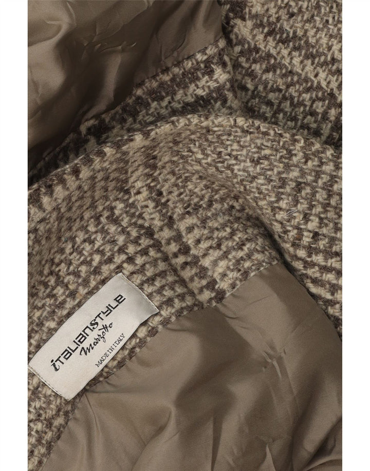 Pardesiu supradimensionat vintage pentru femei UK 16, mare, gri cu carouri