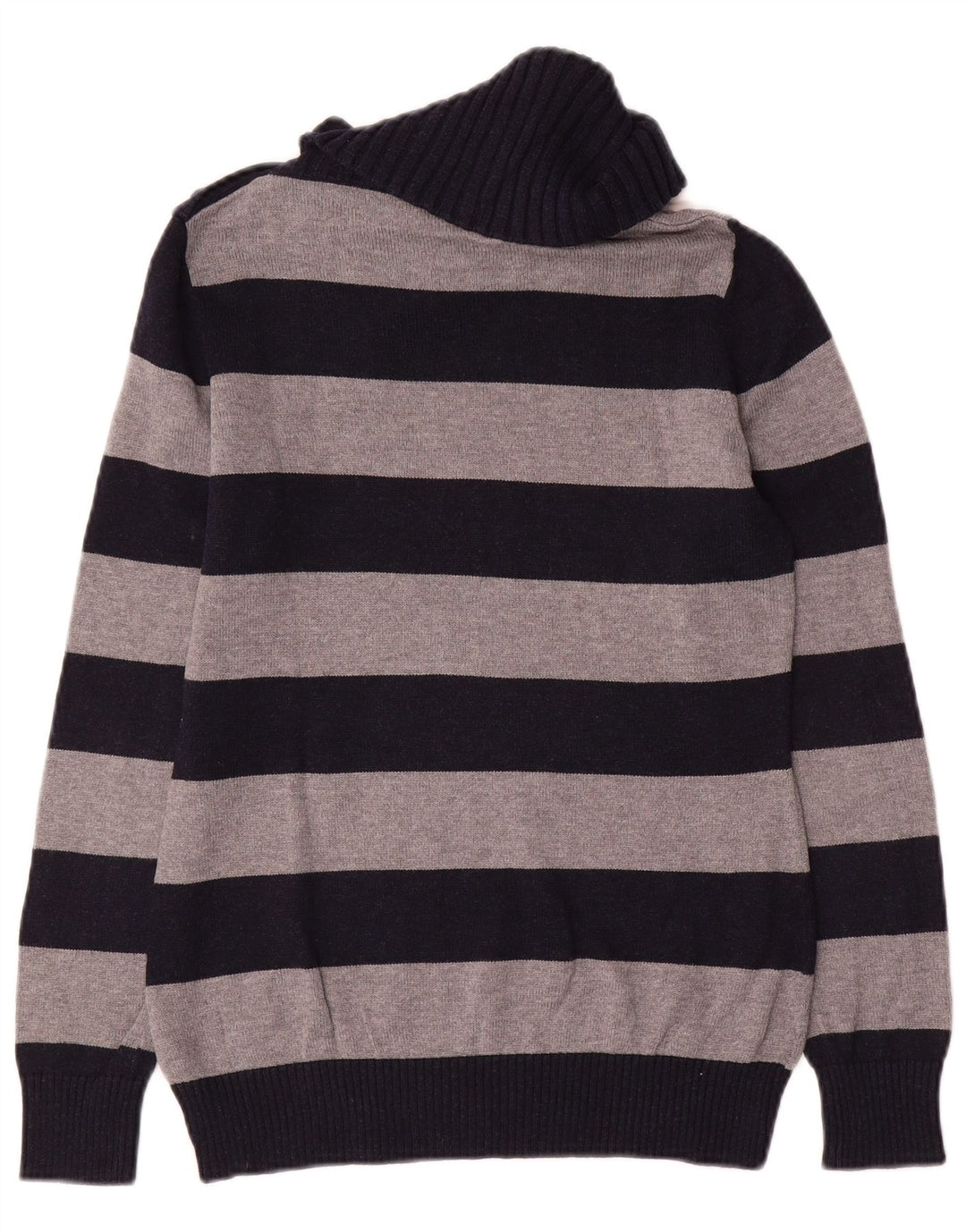 Pulover pentru femei Massimo Dutti cu gât cu nasturi, UK 12 Medium Bleumarin