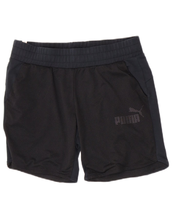 Pantaloni scurti sport Puma pentru femei UK 12 Medium bleumarin poliester color bloc