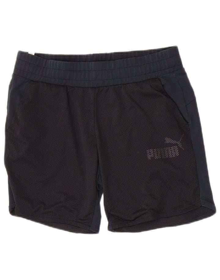 Pantaloni scurti sport Puma pentru femei UK 12 Medium bleumarin poliester color bloc