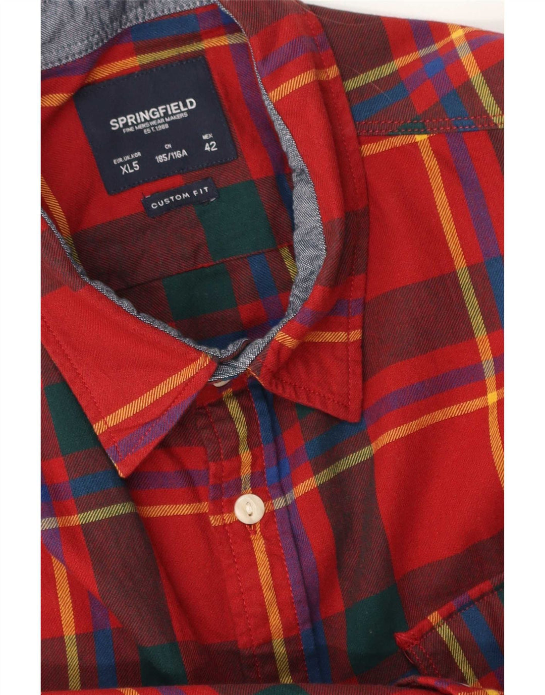 Cămașă de flanel, personalizată, pentru bărbați Springfield, XL, roșu