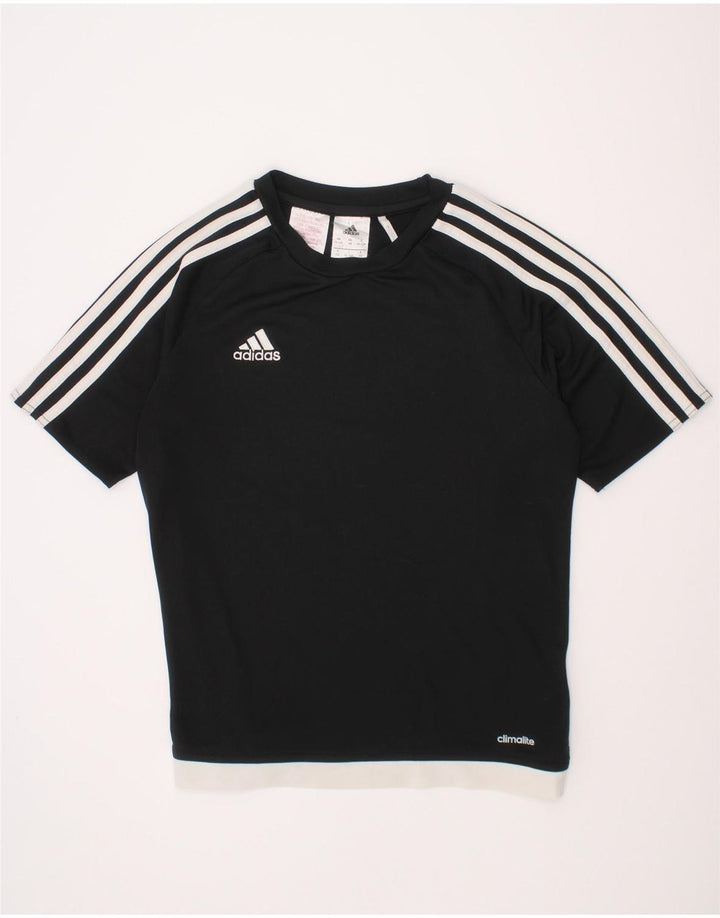 Tricou Climalite ADIDAS pentru băieți Top 11-12 ani, negru, poliester color bloc