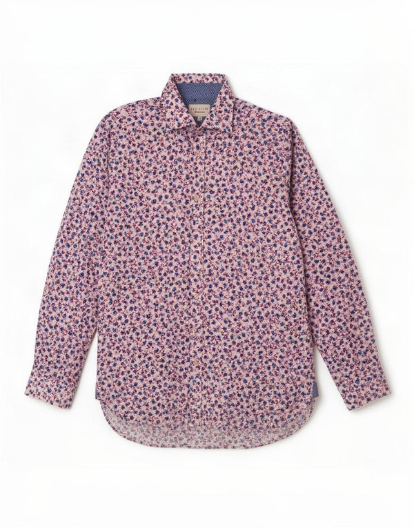Ted Baker Mens Shirt Size 17 XL White Floral Cotton