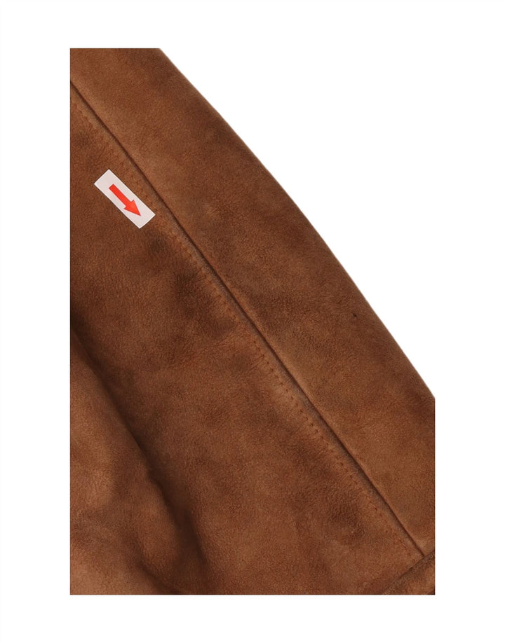 Jachetă din shearling supradimensionată pentru femei Vintage EU 40 Maro mediu din shearling