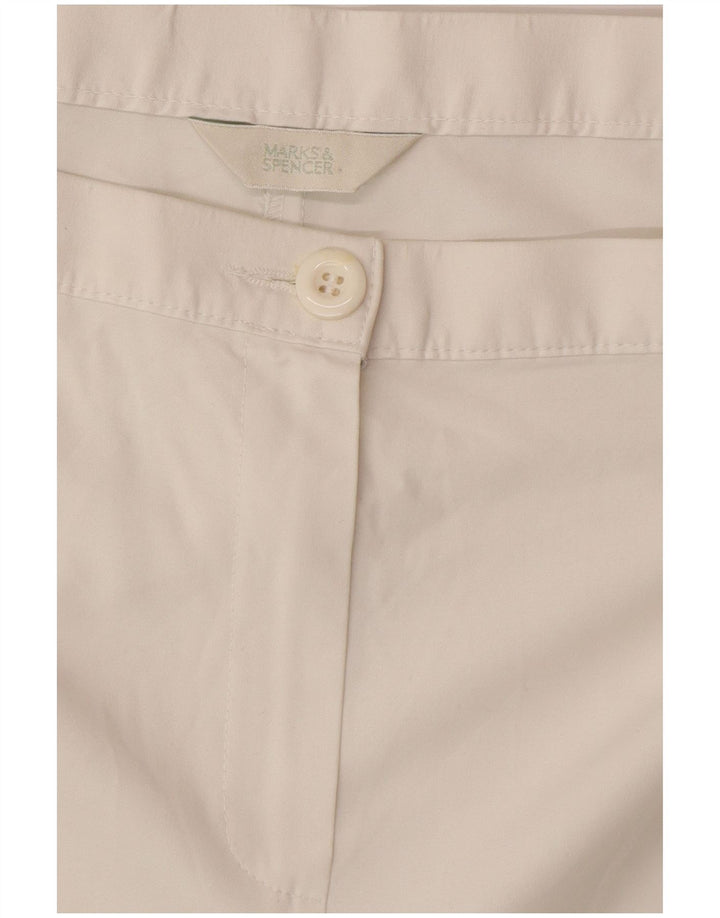 Pantaloni Capri cu talie înaltă pentru femei Marks & Spencer W38 L22 alb