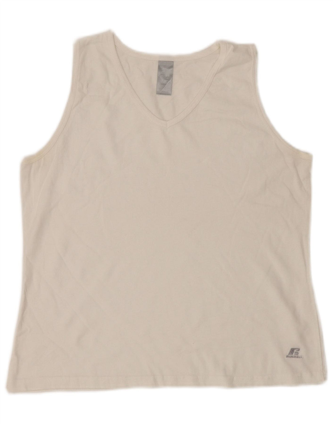 Vest Top pentru femei RUSSELL ATHLETIC UK 16, mare, alb, bumbac