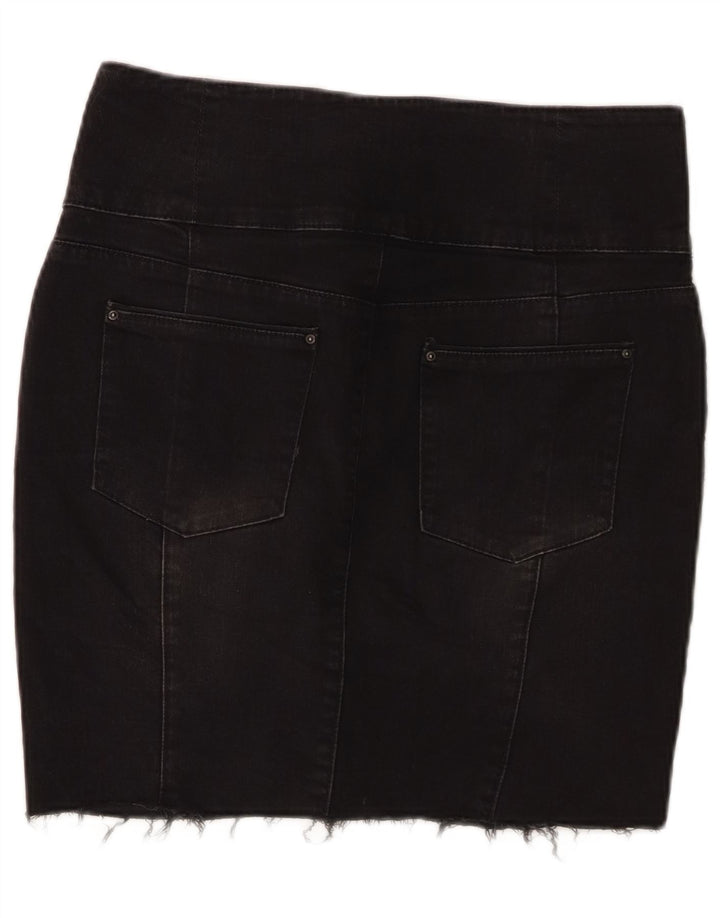 Fusta Mini Denim Zara Femei EU 40 Medium W30 Bumbac Negru