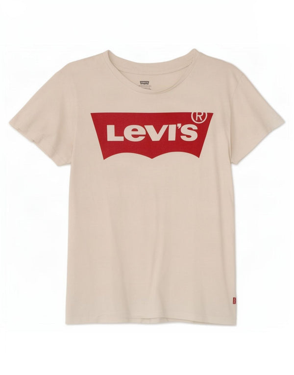 Tricou grafic Levi's pentru femei Top UK 10 Small White Bumbac
