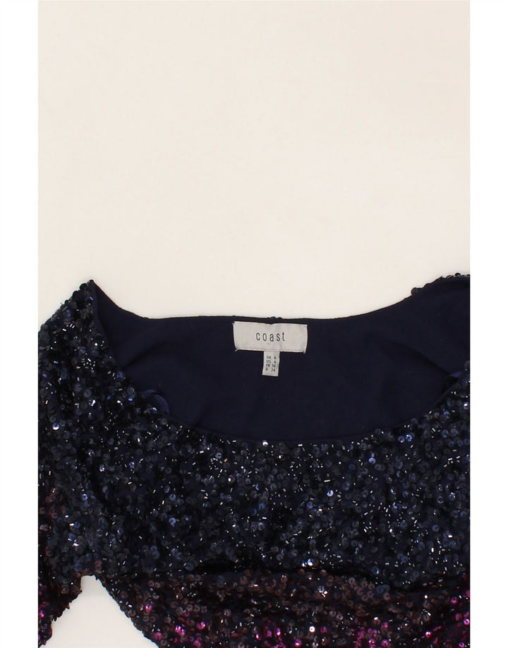 COAST Womens Crop Blouse Top UK 8 Small  Multicoloured Colourblock Vintage Coast and Second-Hand Coast from Messina Hembry 
