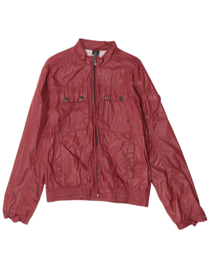 Jachetă Bomber pentru bărbați Zara UK 40 Mare Nailon Bordeaux