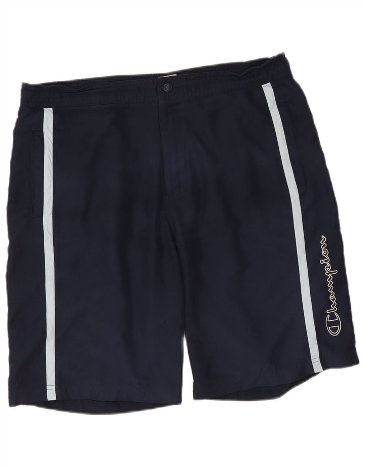 Pantaloni scurți sport grafic pentru bărbați Champion XL, poliester bleumarin