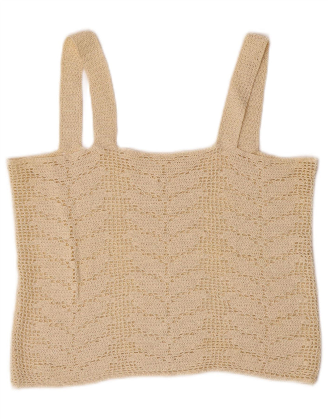 Top Crochet Crochet Vintage pentru femei UK 10 Small Off White