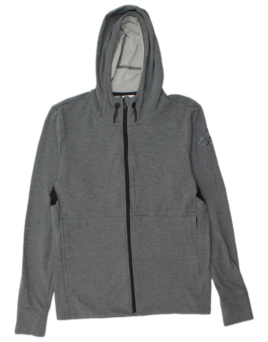 Pulover ADIDAS pentru bărbați Climacool Graphic, cu fermoar, cu capotă, gri mic, bloc de culoare