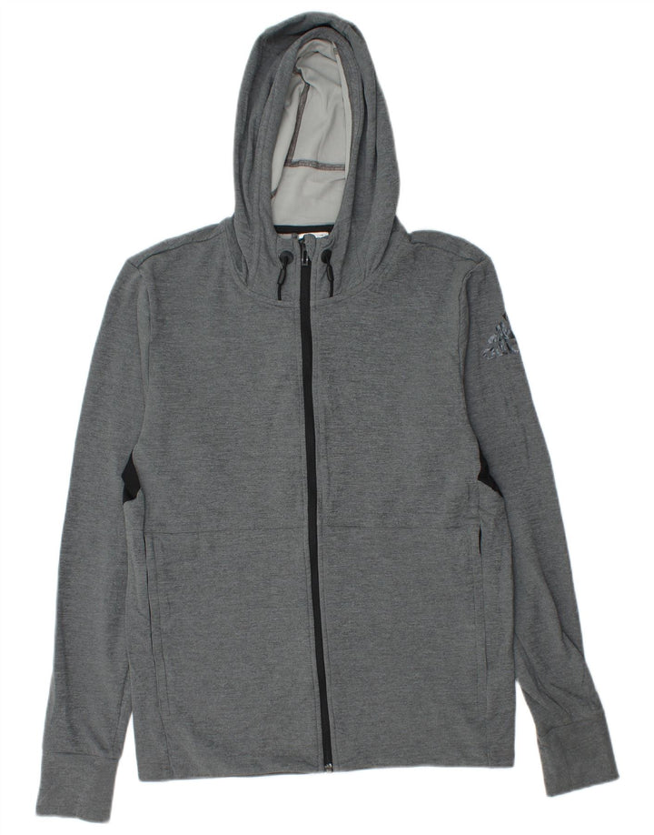 Pulover ADIDAS pentru bărbați Climacool Graphic, cu fermoar, cu capotă, gri mic, bloc de culoare