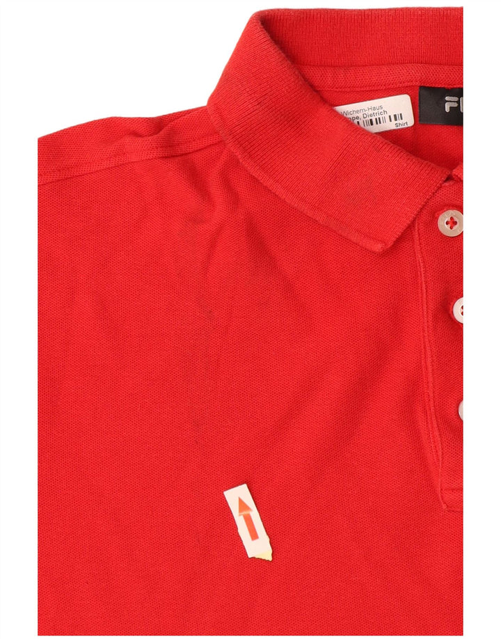 Tricou polo pentru bărbați FILA, bumbac roșu mare