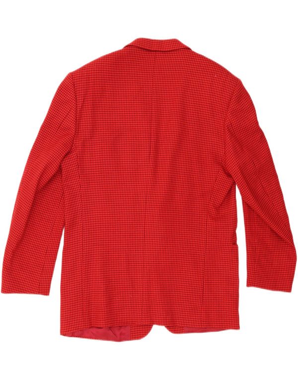 Jachetă vintage pentru bărbați cu 2 nasturi IT 52 XL Lână roșie din picior de hâine