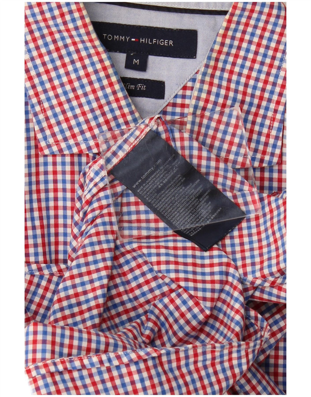 Cămașă Slim Fit Tommy Hilfiger pentru bărbați, bumbac vichy multicolor mediu