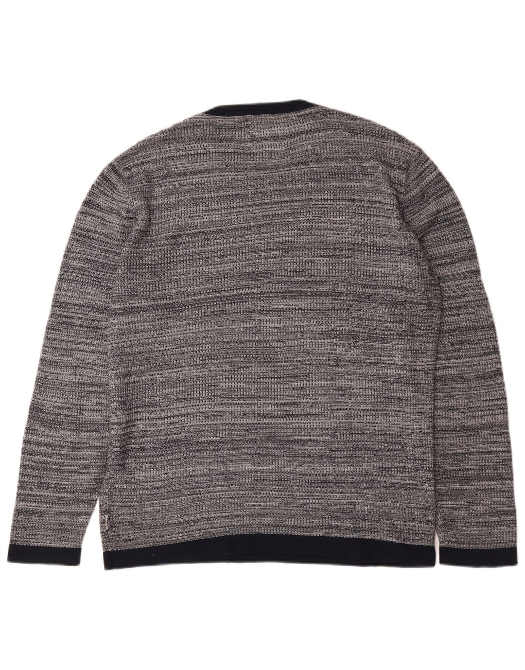 Pulover Jack & Jones pentru bărbați cu gât roșu, bumbac cu pete, gri mediu
