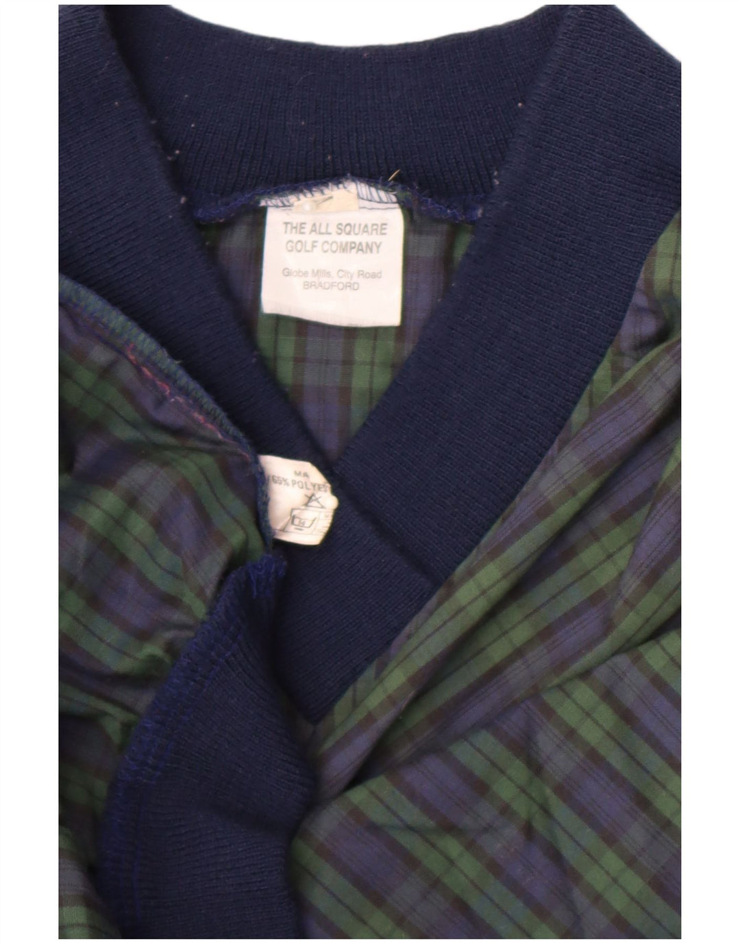 Trening Vintage Pulover Top XL Bleumarin Poliester Check