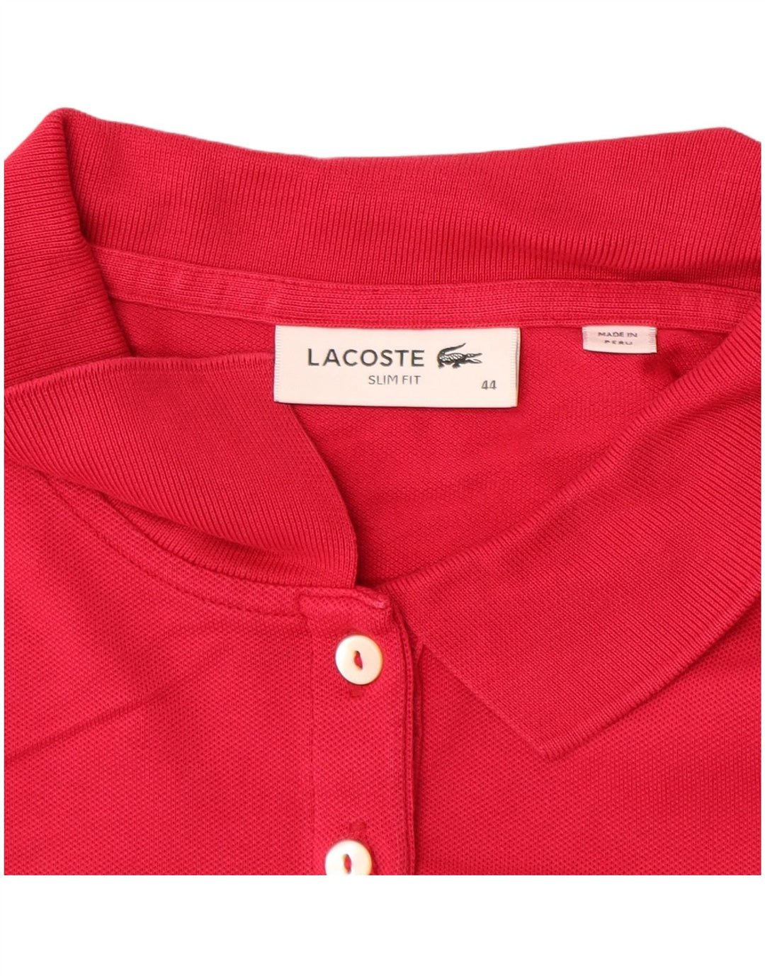 Tricou polo LACOSTE pentru femei, slim fit, cu maneca lunga, marimea 44, bumbac roz mare