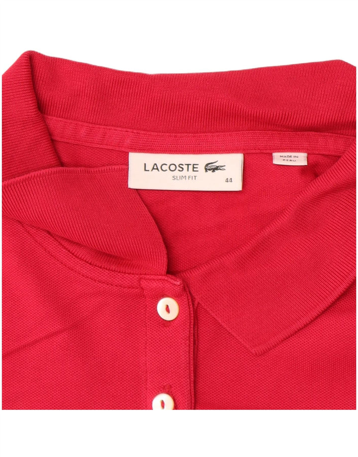 Tricou polo LACOSTE pentru femei, slim fit, cu maneca lunga, marimea 44, bumbac roz mare