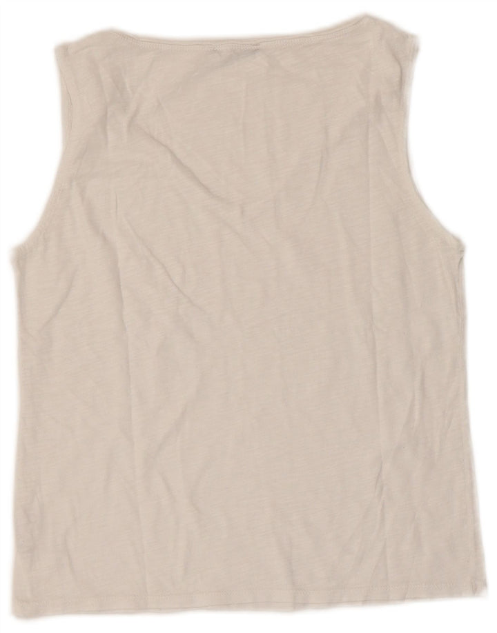 Sisley Crop Vest Top pentru femei UK 8 Small Bumbac alb