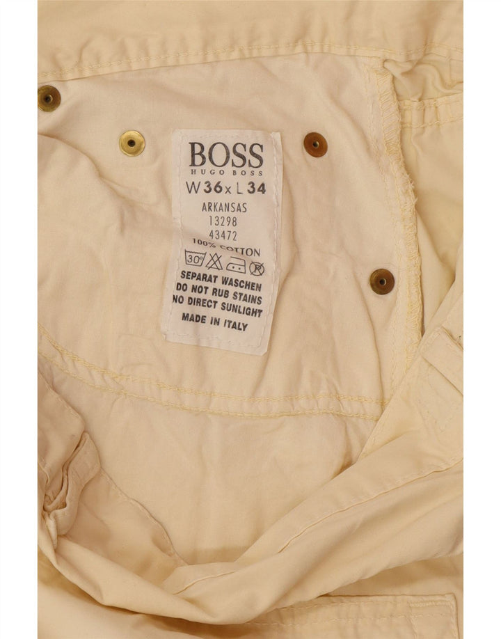 Pantaloni casual drepti pentru bărbați HUGO BOSS Arkansas W36 L34 bumbac alb