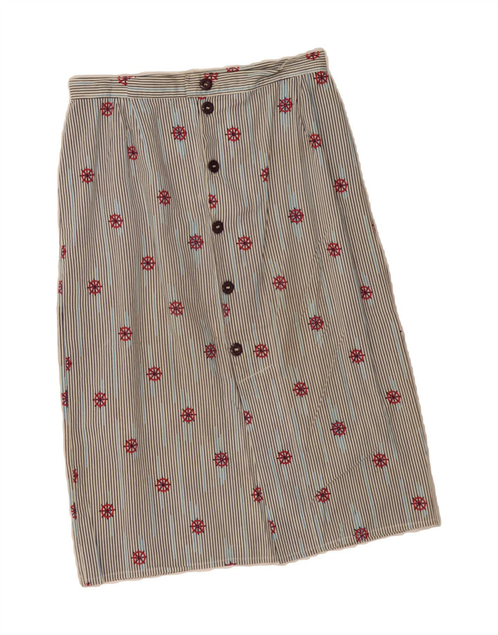 VINTAGE Womens Straight Skirt W28 Medium Grey Pinstripe Vintage Vintage and Second-Hand Vintage from Messina Hembry 