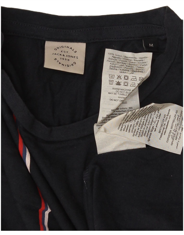Jack & Jones Bărbați Tricou Top Mediu Bleumarin Bumbac cu dungi