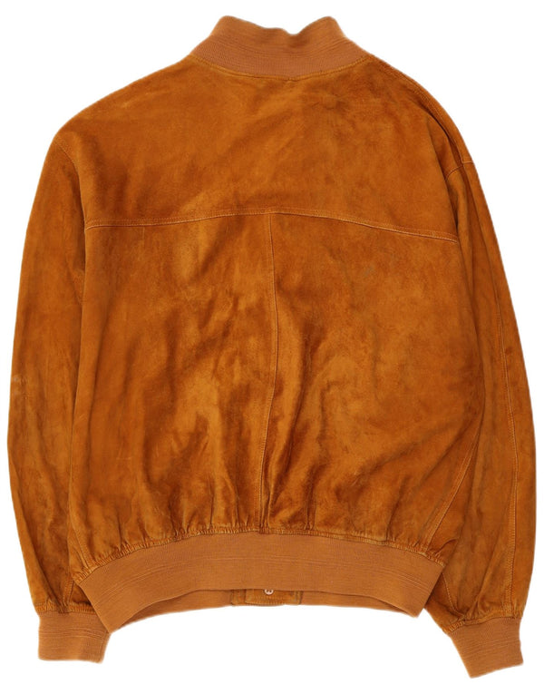 VINTAGE Bomber de piele intoarsa pentru barbati UK 42 XL maro