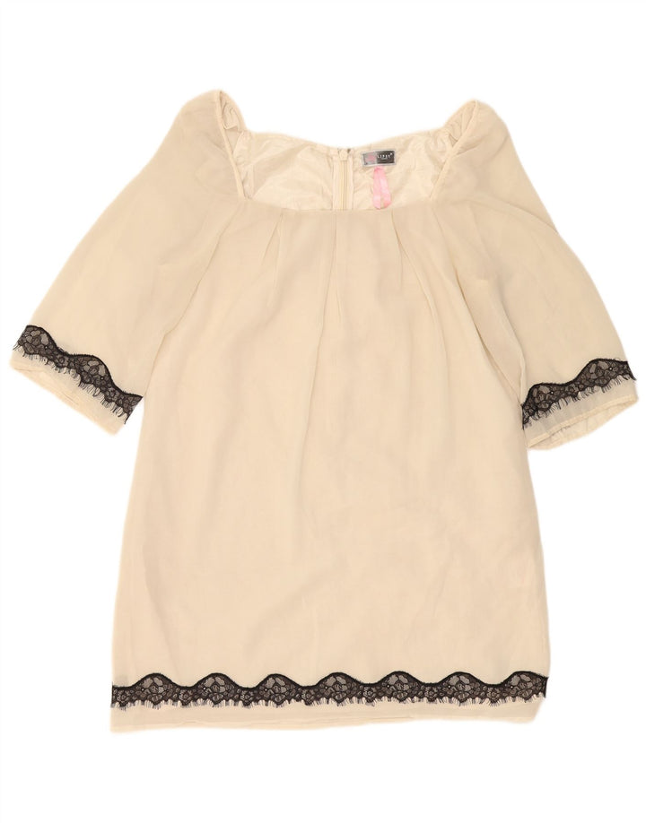 Rochie schimbătoare pentru femei Lipsy cu mâneci 3/4 UK 14 Poliester alb mediu mediu
