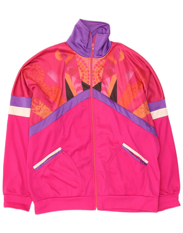 Jachetă de trening pentru bărbați de epocă UK 38 Roz mediu Poliester color bloc
