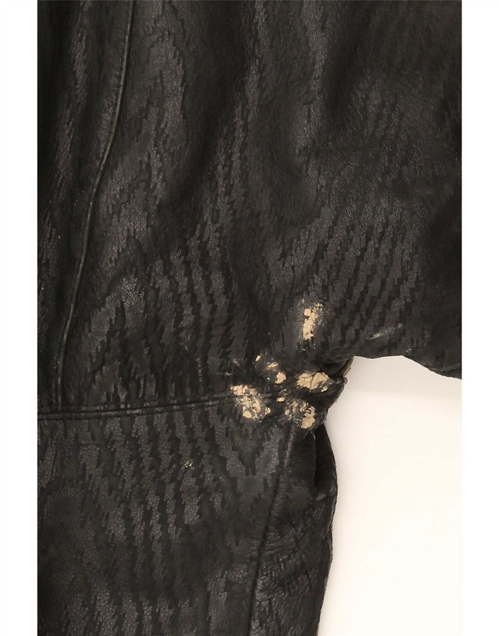 Jachetă de piele vintage pentru femei UK 18 XL neagră
